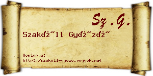 Szakáll Győző névjegykártya